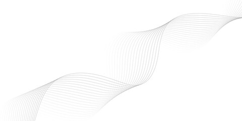 Fototapeta premium Black Wavy Lines Isolated on White Abstract Background Design, Dynamic Stylized Wave Elements, Digital Frequency Wave Art.