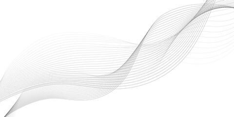 Black Wavy Lines Isolated on White Abstract Background Design, Dynamic Stylized Wave Elements, Digital Frequency Wave Art.