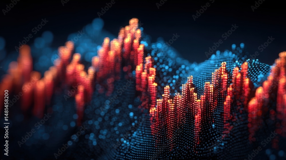 Poster vibrant city with lights capturing urban life and activity in context of data-weighted trade matrix 