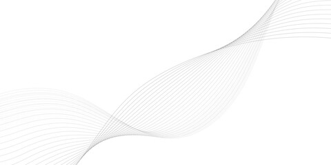 Abstract wave element for design. Digital frequency track equalizer. Stylized line art background. Vector illustration. Wave with lines created using blend tool. Curved wavy line, smooth stripe. 