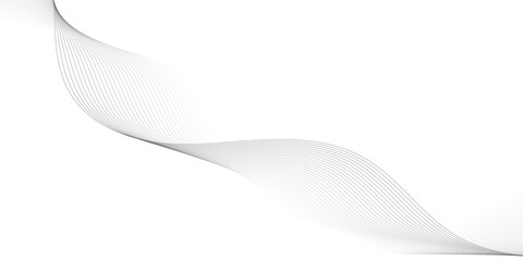 Abstract wave element for design. Digital frequency track equalizer. Stylized line art background. Vector illustration. Wave with lines created using blend tool. Curved wavy line, smooth stripe. 