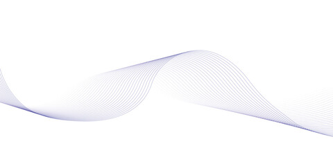 Abstract blue violet smooth wave on a white background. Dynamic sound wave. Design element. Vector illustration. 