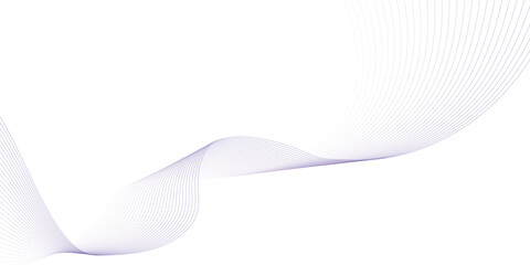 Abstract blue violet smooth wave on a white background. Dynamic sound wave. Design element. Vector illustration. 
