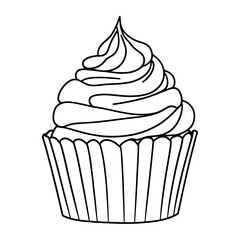Cupcake dessert drawing simple vector