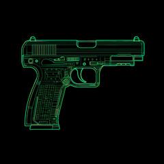 Gun firearm handgun digital vector
