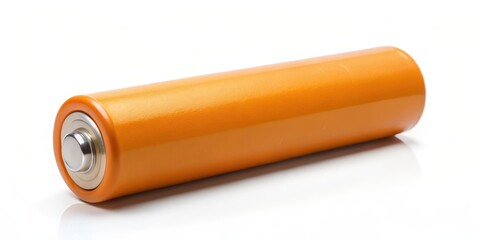 Battery AA orange isolated on white background