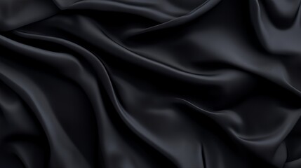 Fototapeta premium Dark Draped Silk Fabric Showing Elegant Waves