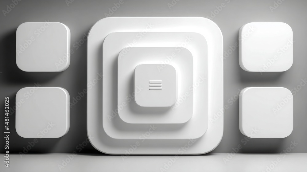 Poster minimalist white light switch installed on a clean surface representing modern home design and funct