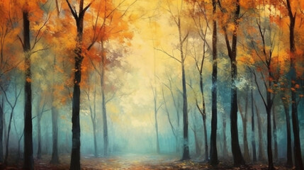 a quiet autumn afternoon with fallen leaves covering the floorno