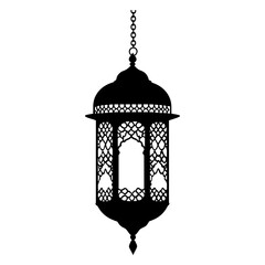 Arabic lantern silhouette black craftsmanship vector