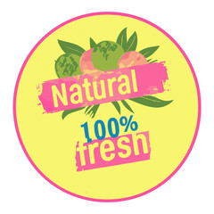 Summer sticker illustration vibrant natural vector