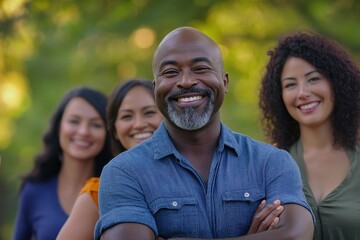 Obraz premium Adult Group. Cheerful Diverse Friends Engaging in Outdoor Activities in the Park