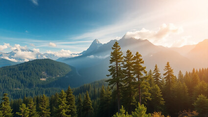 sunrise in the mountains