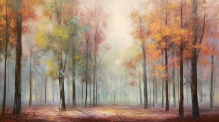 a quiet autumn afternoon with fallen leaves covering the floorno