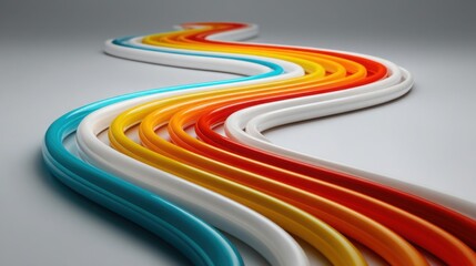 Colorful stream of streams representing dynamic movement and financial market trends in a vibrant concept