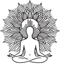 Bedroom interior with a wooden bed, a lamp and a vase with a plant. 3d rendering mock up.eps