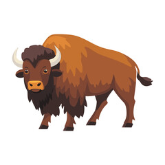 Fototapeta na wymiar Vector illustration of American Bison bison cartoon animal vector