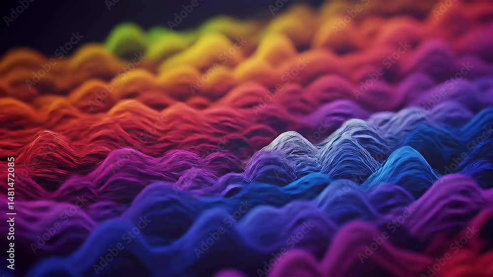 Poster abstract colorful waves flowing smoothly background