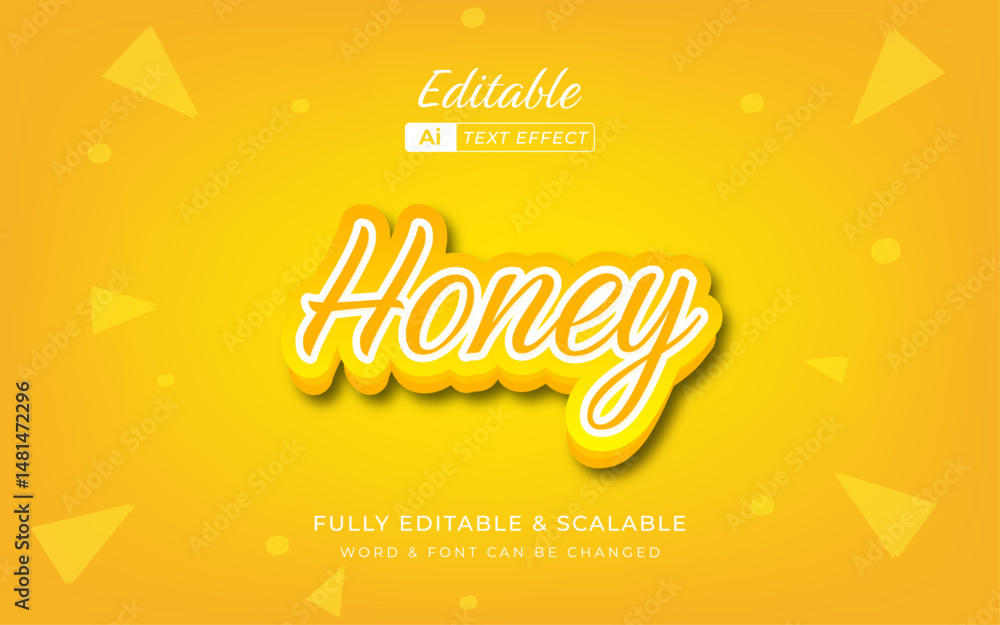 Poster sweet honey text in simple style. editable text