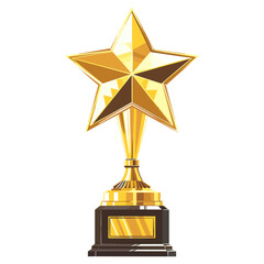Star trophy Icon illustration symbol gold vector