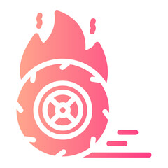 tire fire Gradient icon