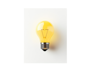 Isolated Light Bulb Idea Illustration on Paper Background isolated on transparent background