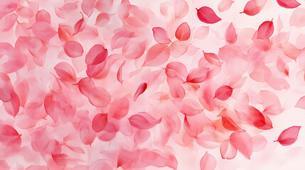 Delicate pink cherry blossom petals gracefully falling. [Skyroot Canopy] | Windborne Garden | airborne petals. Illustration