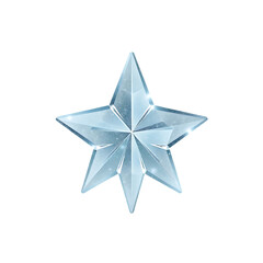Obraz premium A beautiful transparent crystal star.