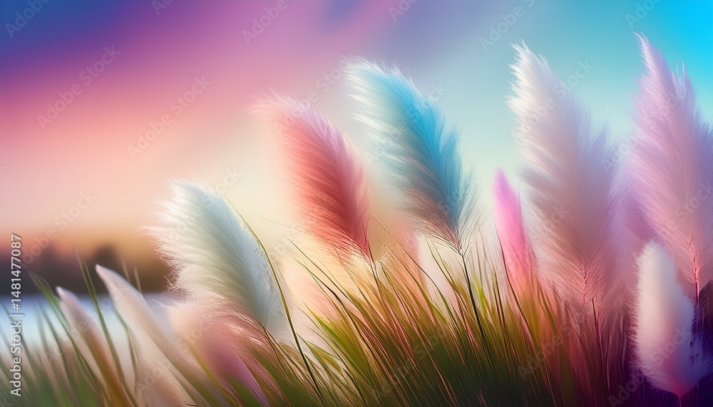 Poster abstract colorful feathers background