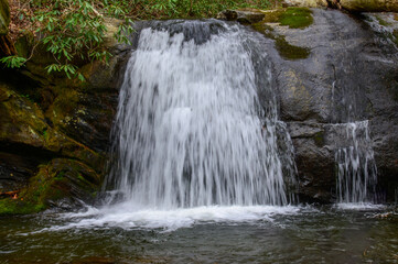 Upper Emery Creek Falls Close Up Taken with Slow Shutter Speed, Near Chatsworth, Georgia.