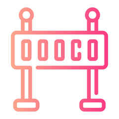 barricade Line Gradient Icon