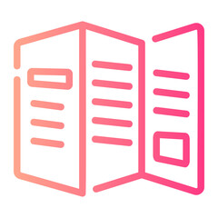 flyer Line Gradient Icon
