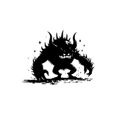 Silhouette of an ominous creature with sharp features casting a menacing shadow