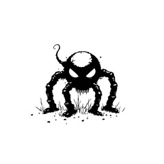 Stylized creature illustration with striking contrasts and captivating simplistic form