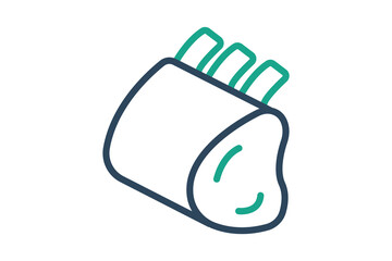 Fototapeta premium Lamb icon. line icon style. icon related to lamb rack. meat elements vector illustration