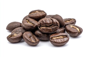 Fototapeta premium Roasted coffee beans clustered together