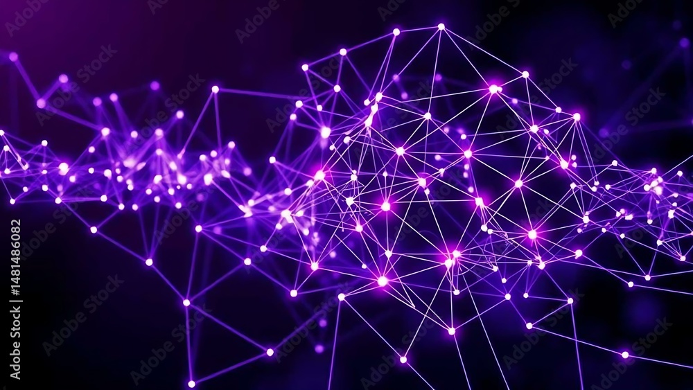 Aufkleber futuristic visualization of artificial intelligence system, glowing network, tech design, abstract d