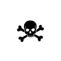 Stylized Skull and Crossbones Icon: A Cautionary Symbol Depicting Mortality