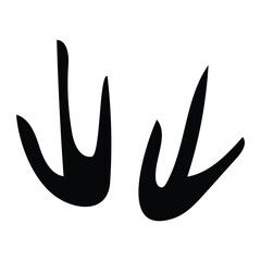 penguin footprint paw track silhouette vector flat illustration design