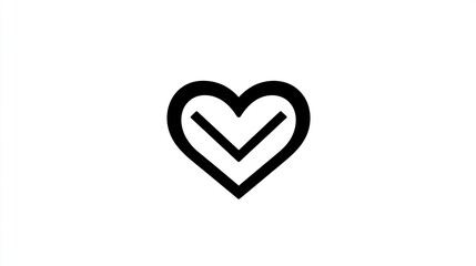 Fototapeta premium Heart icon with check mark. Vector graphic. Possible use for design, apps, social media, etc.