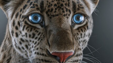 Naklejka premium Stunning Leopard Closeup Wild Cat Portrait Blue Eyes Animal Print Wildlife Photography