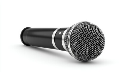 Highquality studio microphone on white background, perfect for podcasting and recording