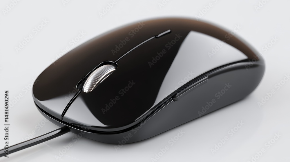 Aufkleber sleek black computer mouse with ergonomic handle for precise control and comfort