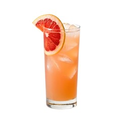 Exquisite grapefruit paloma cocktail in a clear glass with a high contrast side view showcasing its refreshing appeal