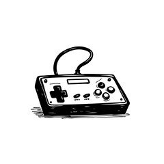 Stylized Retro Game Controller Graphic: A Nostalgic Evocation of Classic Gaming
