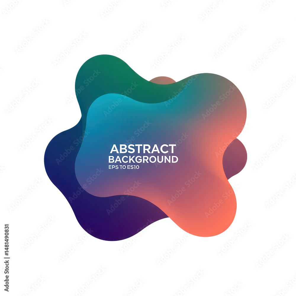 Poster abstract fluid gradient shape isolated on transparent background