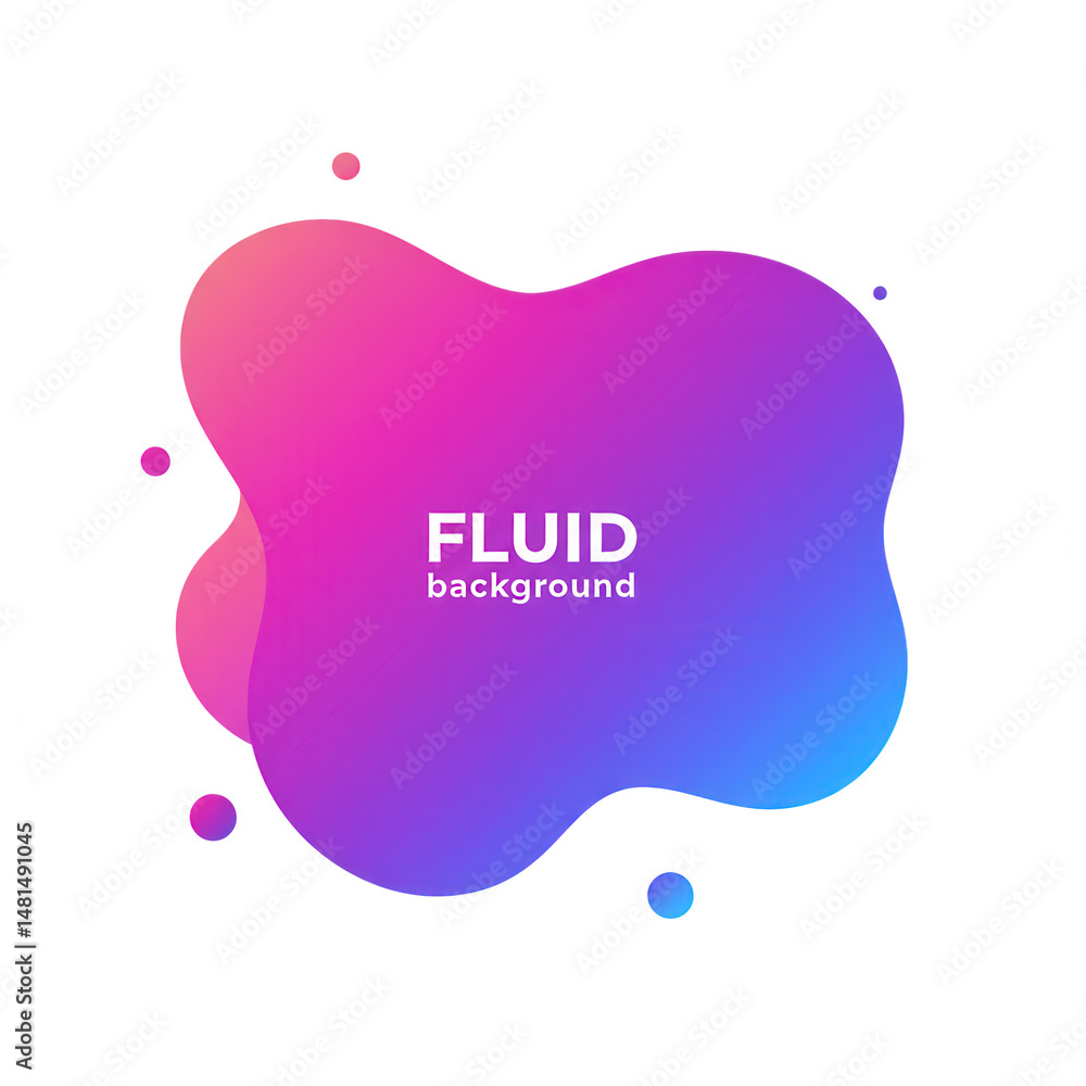 Poster abstract fluid shape with gradient colors isolated on transparent background