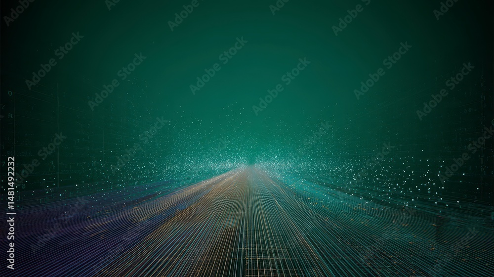 Poster abstract digital data highway network technology cyberspace background