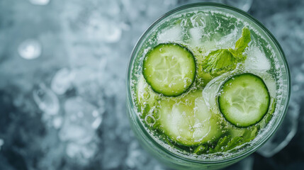 Nutrient-rich detox cucumber smoothie in a simple glass
