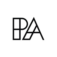 PA monogram logo design letter text name symbol monochrome logotype alphabet character simple logo